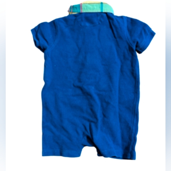 Ralph Lauren Baby Boy Polo Romper With Plaid Collar - 3M - Picture 4 of 4